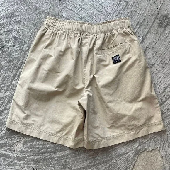 Neutral Beige Elastic Waist Shorts - Picture 2 of 4